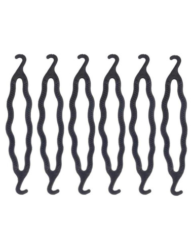 6 Piezas Donut de Plástico Negro SYBL para Peinados