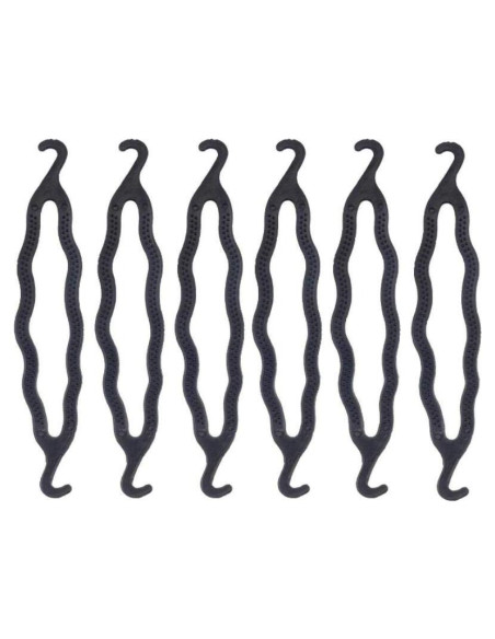 6 Piezas Donut de Plástico Negro SYBL para Peinados