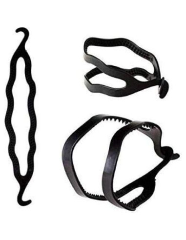 6 Piezas Donut de Plástico Negro SYBL para Peinados