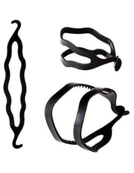 6 Piezas Donut de Plástico Negro SYBL para Peinados