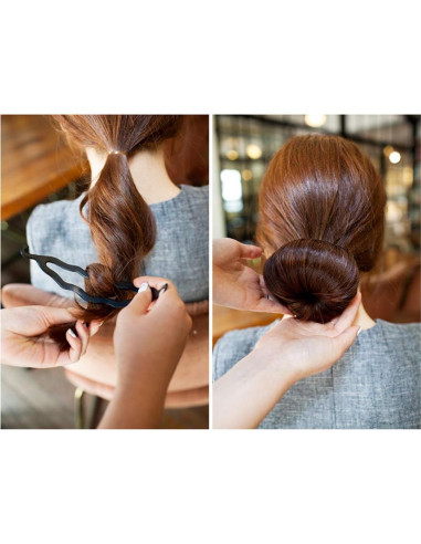 6 Piezas Donut de Plástico Negro SYBL para Peinados