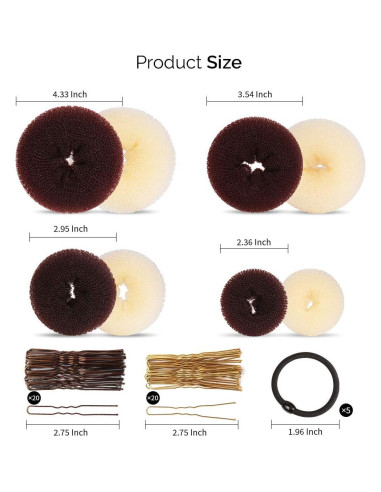 Conjunto Hacedor de Moño FANDAMEI 8 Piezas con Horquillas