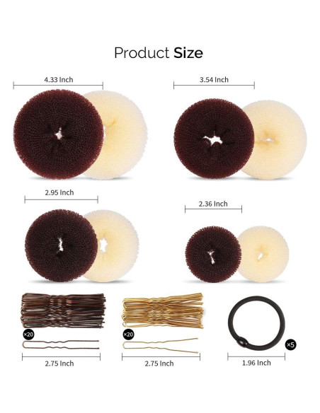 Conjunto Hacedor de Moño FANDAMEI 8 Piezas con Horquillas