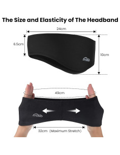 Calentadores de Oídos ZYXBBD para Invierno - Forro Polar Negro/Rojo 2