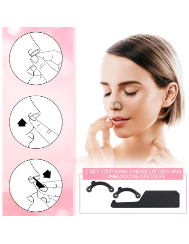 Bonuci 10 Juegos Correctores de Nariz Silicona 3 Tamaños