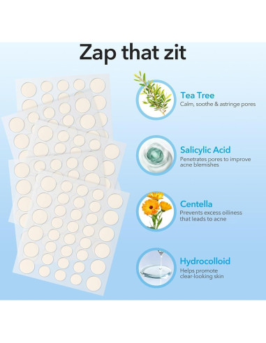 Parches para Granos QUSTERE Hidrocoloide 288 Unidades 9mm 12mm