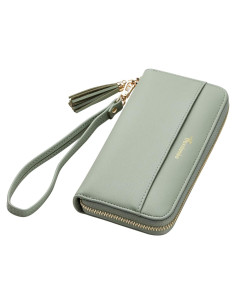 Billetera de Viaje Travelambo para Mujeres Verde con Borlas