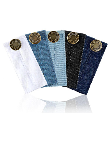 5 PCS Extensores de Cintura Ajustables Larrel para Jeans