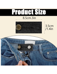 5 PCS Extensores de Cintura Ajustables Larrel para Jeans 2