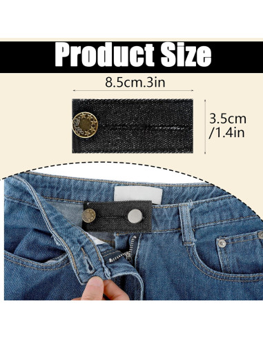 5 PCS Extensores de Cintura Ajustables Larrel para Jeans