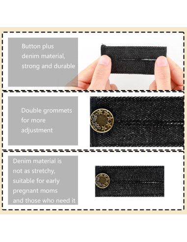 5 PCS Extensores de Cintura Ajustables Larrel para Jeans