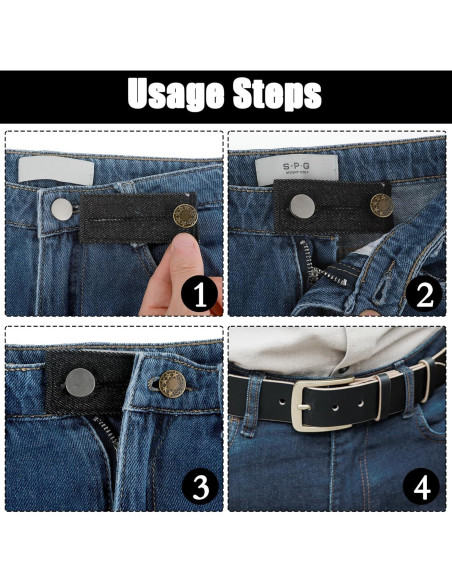 5 PCS Extensores de Cintura Ajustables Larrel para Jeans