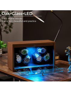 Reloj Winder ANWBROAD para 6 Relojes con Motor Silencioso 2