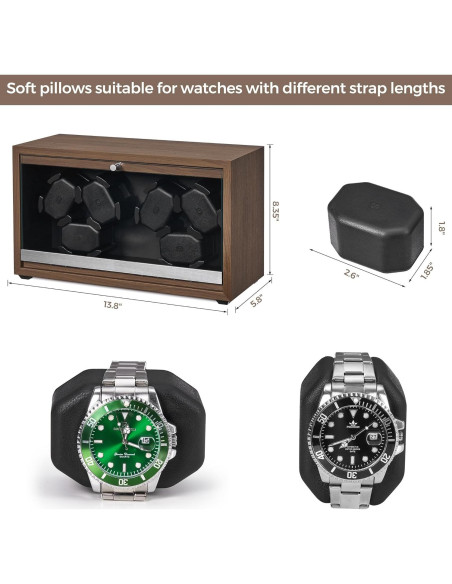 Reloj Winder ANWBROAD para 6 Relojes con Motor Silencioso