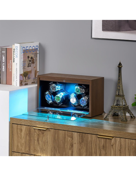 Reloj Winder ANWBROAD para 6 Relojes con Motor Silencioso