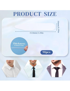 90 Soportes de Cuello de Plástico para Camisas de Vestir ZEYIYER 2