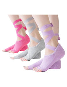 Calcetines Antideslizantes para Yoga y Pilates Swan - 3 Pares
