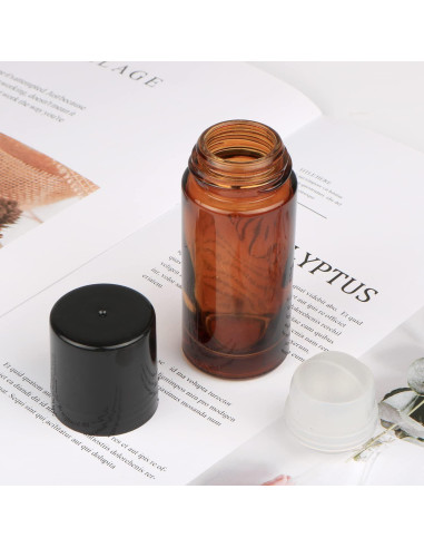 2 Botellas de Vidrio Reutilizables 30ml LNYMZD para Aceite Esencial