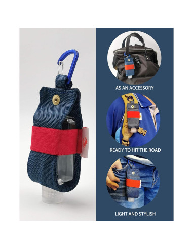 Porta Gel Antibacterial SUCHI 60ml Reutilizable con Clip