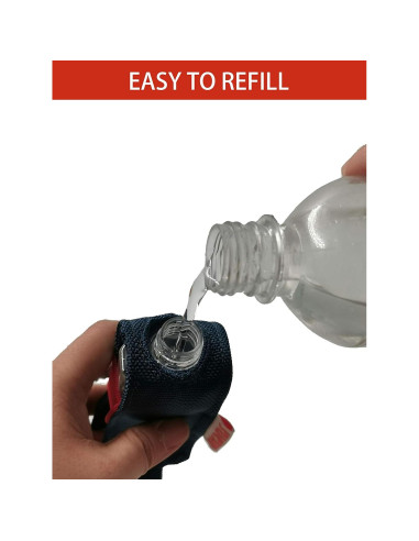 Porta Gel Antibacterial SUCHI 60ml Reutilizable con Clip