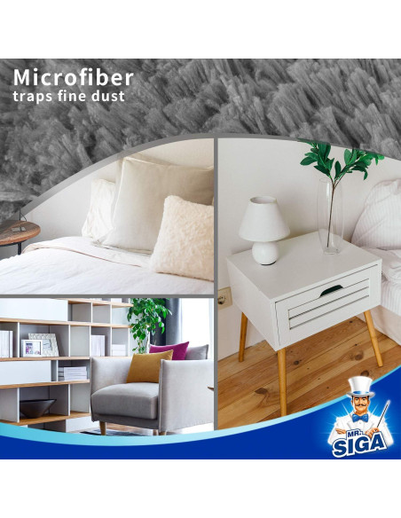 Plumero de Microfibra MR.SIGA Lavable Gris 45.7x10.9 cm