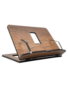 Soporte de Libros de Madera Vigo - Ajustable, 29x22 cm, Nogal