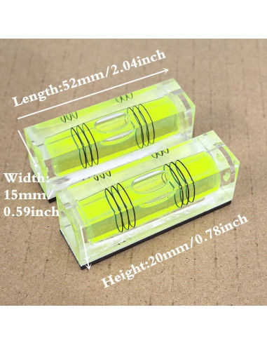 2 Niveles de Burbuja Cuadrados SIZIKJXGHWYI con Base Magnética 52x20x15mm