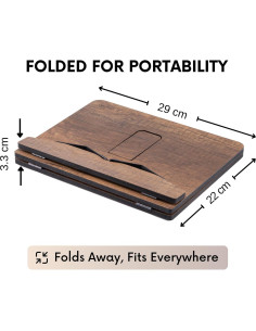 Soporte de Libros de Madera Vigo - Ajustable, 29x22 cm, Nogal 2