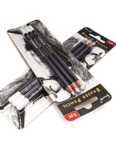 Juego de Gomas de Borrar Brusarth - 3 Piezas para Dibujo Fino 2