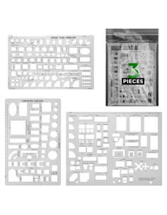 Plantillas de Dibujo Interior ENJOYLink 3 Piezas Reutilizables