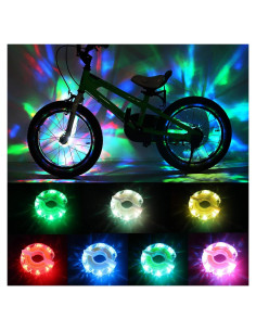 DAWAY A16 Luces LED para Ruedas de Bicicleta - 2 Piezas, Recargables