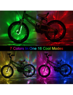 DAWAY A16 Luces LED para Ruedas de Bicicleta - 2 Piezas, Recargables 2