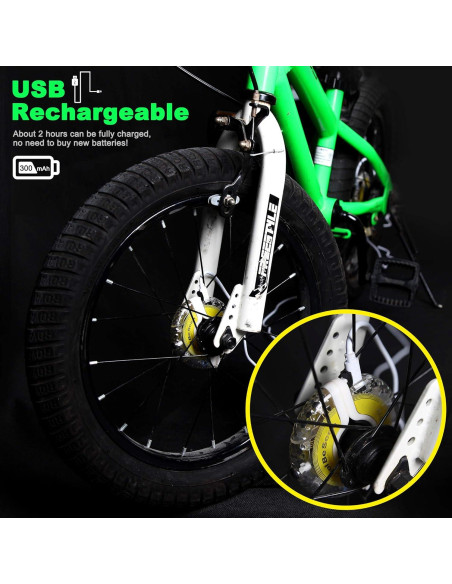 DAWAY A16 Luces LED para Ruedas de Bicicleta - 2 Piezas, Recargables