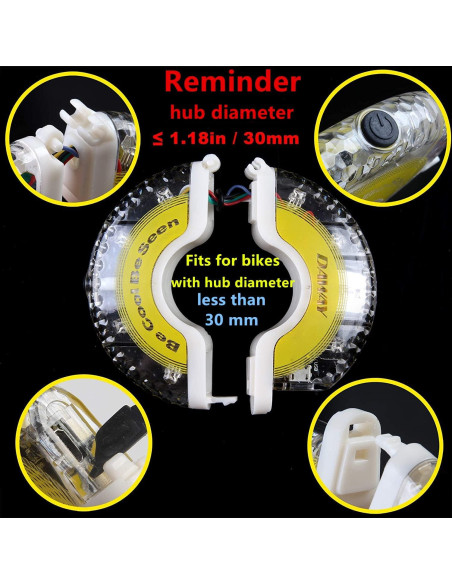 DAWAY A16 Luces LED para Ruedas de Bicicleta - 2 Piezas, Recargables