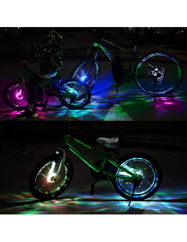 DAWAY A16 Luces LED para Ruedas de Bicicleta - 2 Piezas, Recargables