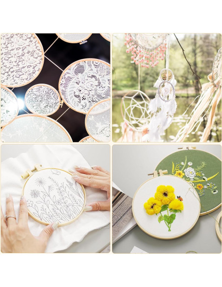Caydo Juego de Aros de Bordado 6 Piezas 9.2 a 27.1 cm