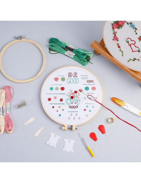 Caydo Juego de Aros de Bordado 6 Piezas 9.2 a 27.1 cm