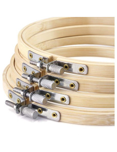 Aros de Bordado de Madera Pllieay 12 Piezas 15 cm 2