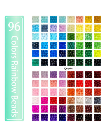 Kit de Pulseras de Perlas de Vidrio Gaspletu 2500 Piezas 8mm Kit de Pulseras de Perlas de Vidrio Gaspletu 2500 Piezas 8mm