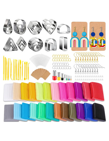 Kit de Fabricación de Pendientes Snoghmil - 86 Piezas, Arcilla Polimérica