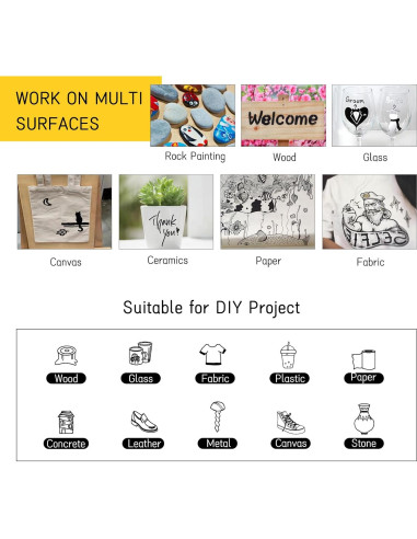 Marcadores de Pintura Acrílica YullTaiy Doble Punta 8 Colores