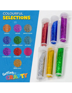 Set de 10 tarros de purpurina fina Kongchan 5g colores vivos 2