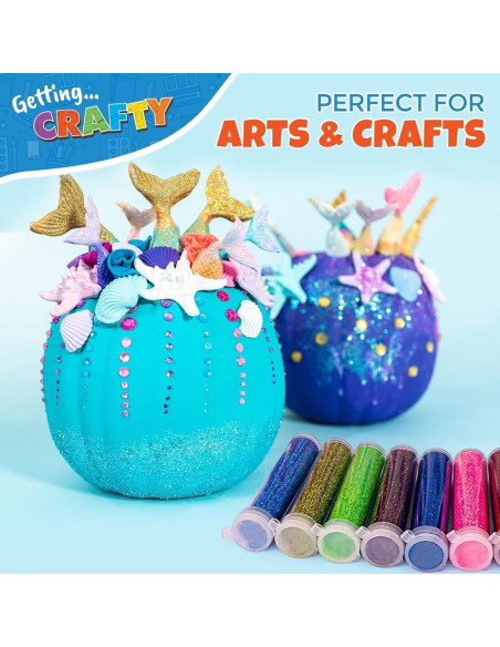 Set de 10 tarros de purpurina fina Kongchan 5g colores vivos