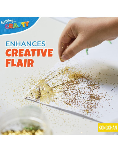 Set de 10 tarros de purpurina fina Kongchan 5g colores vivos