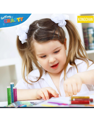 Set de 10 tarros de purpurina fina Kongchan 5g colores vivos