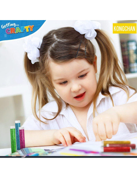 Set de 10 tarros de purpurina fina Kongchan 5g colores vivos