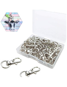 30 Ganchos Giratorios de Metal TTSAM para Llavero Plata 33mm 2