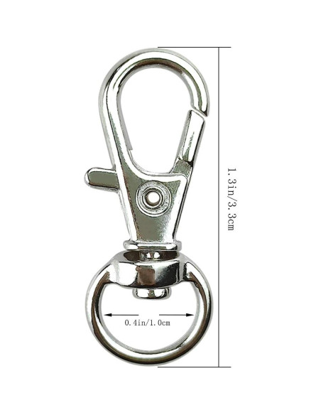 30 Ganchos Giratorios de Metal TTSAM para Llavero Plata 33mm
