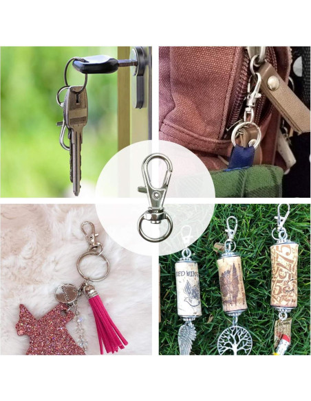 30 Ganchos Giratorios de Metal TTSAM para Llavero Plata 33mm