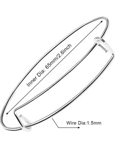 Pulseras Expandibles Ajustables UPINS 60 Pcs Plata DIY 2